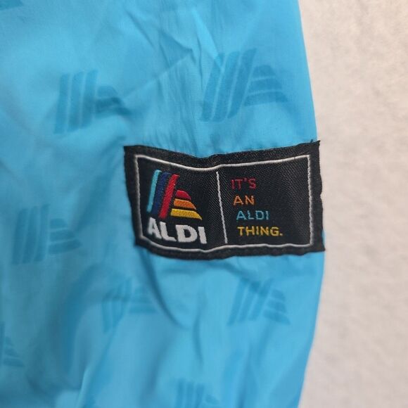 Aldi Gear Windbreaker Full Zip Hooded Jacket 2024 Unisex Size Med Pockets Blue - Picture 4 of 11